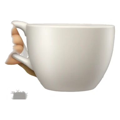 girl putting her head into a coffee cup sticker