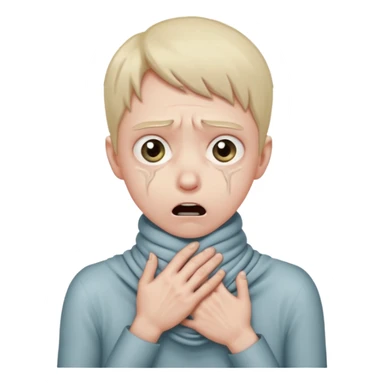 pretending to strangle your own neck sticker