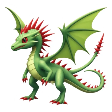 edgy cool badass spiky Winged Helioptile-Amaura-Flygon-Fakémon-hybrid-creature (full body)  sticker