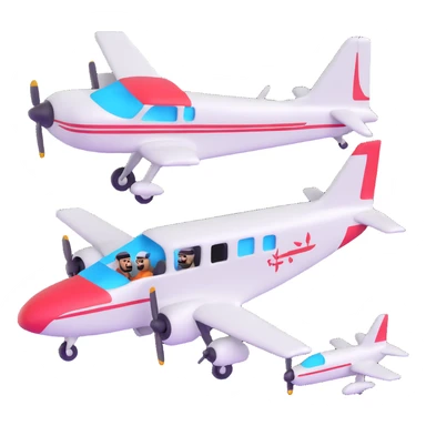 two Arab men flying a plane sticker