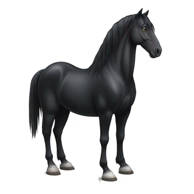 Serious large black horse standing on its hind legs sticker