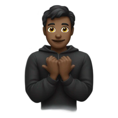 Homme noir chauve qui fait un coeur avec ses mains sticker