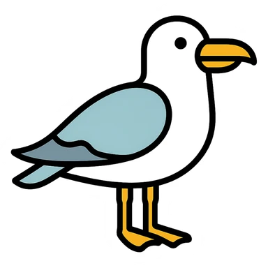 modern colorful seagull icon style sticker