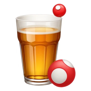 Generami l’emoji di un bicchiere da beer pong con una pallina accanto sticker