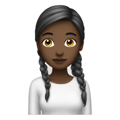 Straight head girl who color color is black sticker