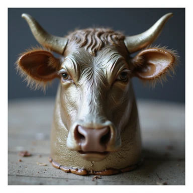 a cowbell, realistic metallic look, photorealistic sticker