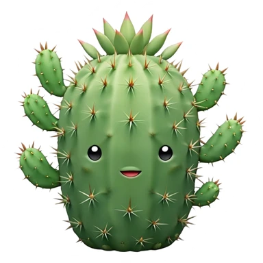 Pastel green cactus with a tiny pastel tuna sticker