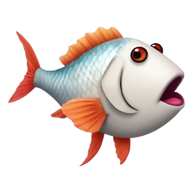 Fish wearing lipstick and eyeliner sticker