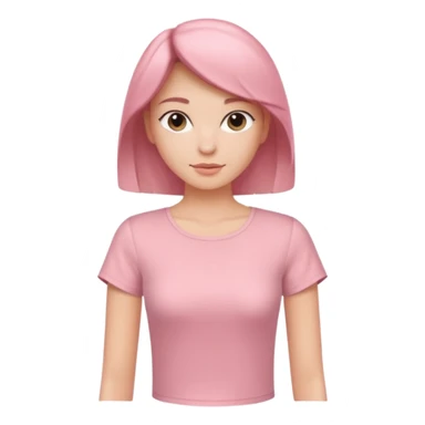 Rose-pink women’s top with short sleeves, soft fabric, gentle lighting, isolated on plain background. Complete plain, no textures. sticker