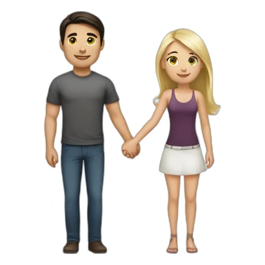 pretty blonde woman holding hands with handsome dark-haired man sticker