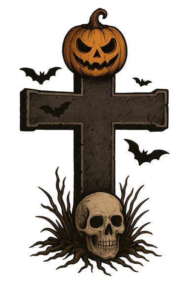 Halloween cross, no background sticker