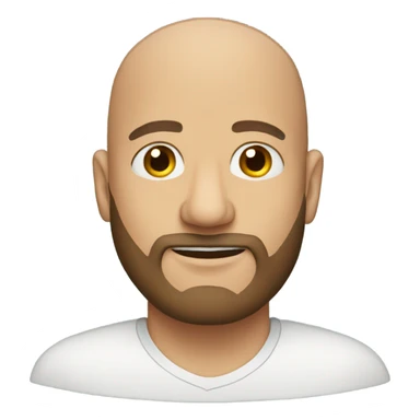 bald man with beard portrait sticker