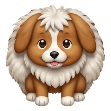 Make a cute brown tuged dog i a carpet sticker