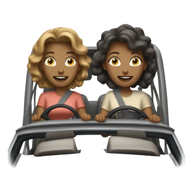 2 white womem driving long distance  sticker