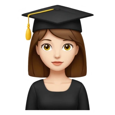 brown hair black dress yellow hat sticker