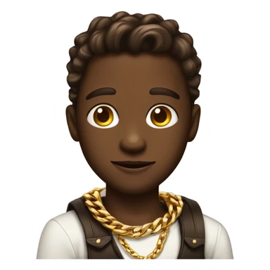 handsome chocolate boy with gold chains and swagger sticker