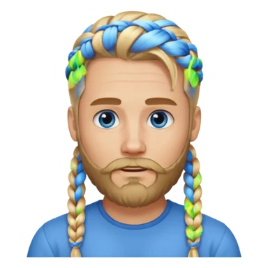 sakalı ve örgülü saçı olan sarışın adam sticker