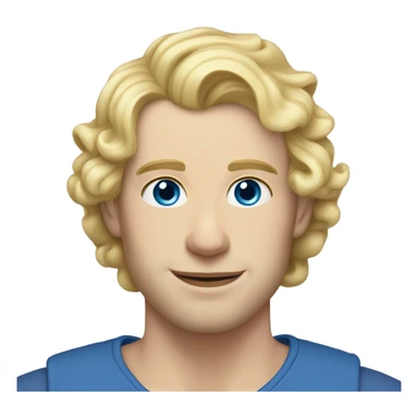 full body light curl blonde 30yo man blue eyed pale skin sticker