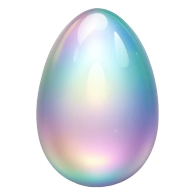 Sparkly glossy glittery Pastel iridescent transparent glass crystal egg sticker