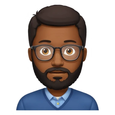 black bearded man with eyeglass sticker