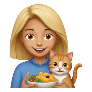 person eating a cat sticker