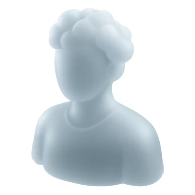 shoulder up, person made of white fluffy clouds, front view, matte glass style sticker