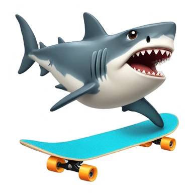 Shark riding a skateboard sticker