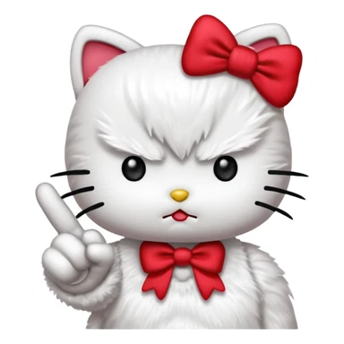 hello kitty middle finger sticker