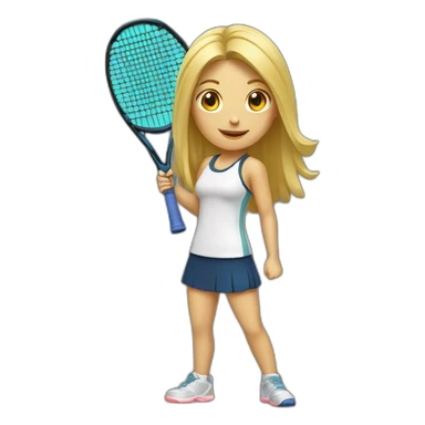 Blonde girl with padel racket sticker
