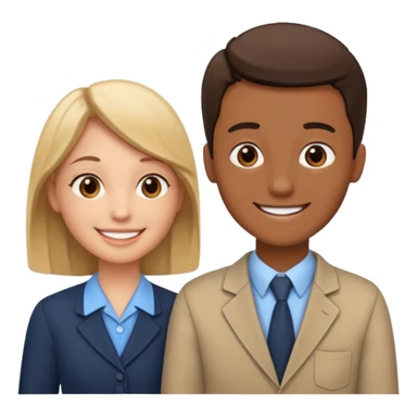 A teacher and a student having a conversation facing each other. sticker