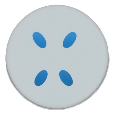 Blue circle with a small white tick sticker