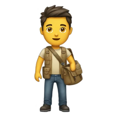 homme avec une sacoche  sticker