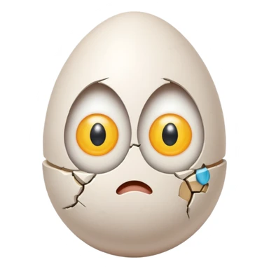 egg emoji with eyes looking confused sticker