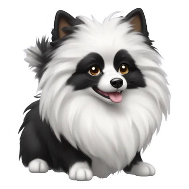 A black and white female spitz sticker