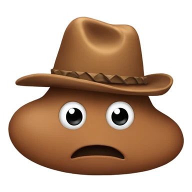 Poop with cowboy hat sticker