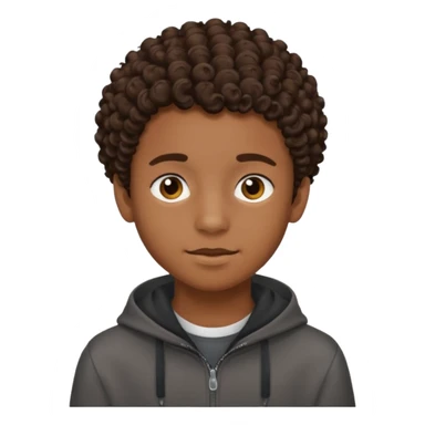 Black 15 year old boy with curly brown hair sticker