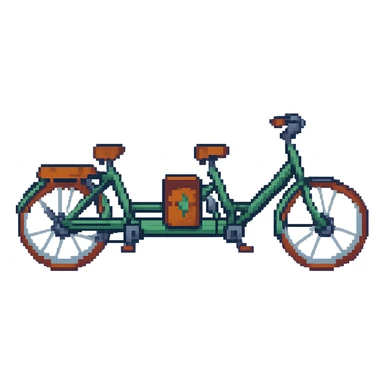 Remove the basket from the tandem citybike, keep pixel art style with transparent background. sticker