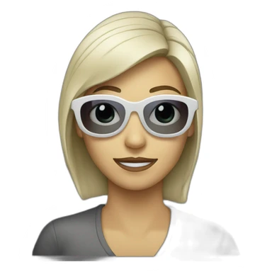 Mujer blanca con lentes calipso sticker