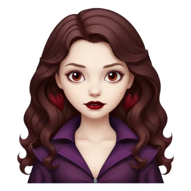 vampire girl with wavy brown hair sticker