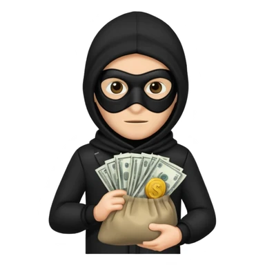 As un emoji de un ladrón  sticker
