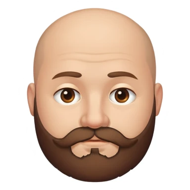 short almost bald hair brown bearded man that is chubby sticker