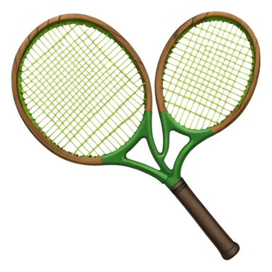 green broken tennis racket cut in half sticker