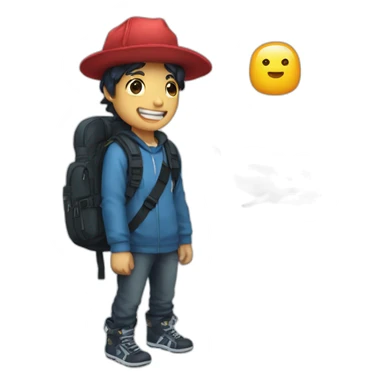 can yiu see my backpack ohh yeah my whale stuff hat a hat correct  sticker