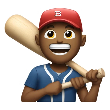 Happy man holding a broken baseball bat sticker