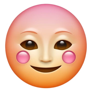 minimalist illustration of a warm glowing emoji face representing anonymous emotional connection. soft orange-pink gradient, gentle smile, organic round form, light diffusion, sense of warmth and intimacy, subtle glow around the edges, smooth and friendly aesthetic. sticker