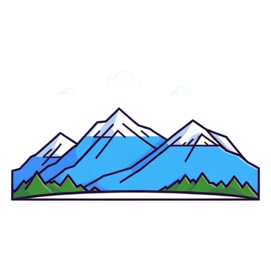 Mountain range with snow peaks sticker