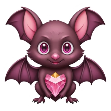 a normal bat witha pink diamond in its forhead, the full bat with his body, the diamond only in the forhead sticker