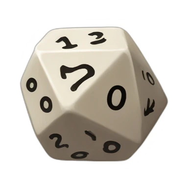 D20 dice turn down sticker