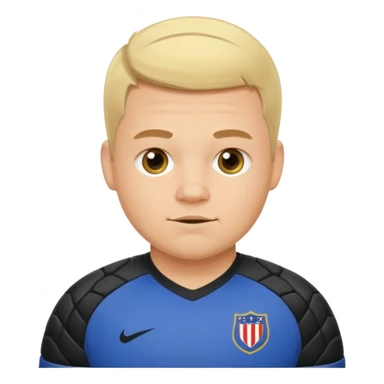 Fat soccer goalkeeper with chubby cheeks and crew cut blonde hair sticker