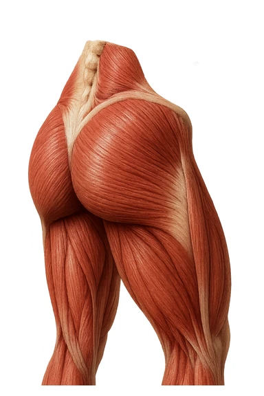muscolo umano porzione anatomica dei glutei iperrealistico sticker